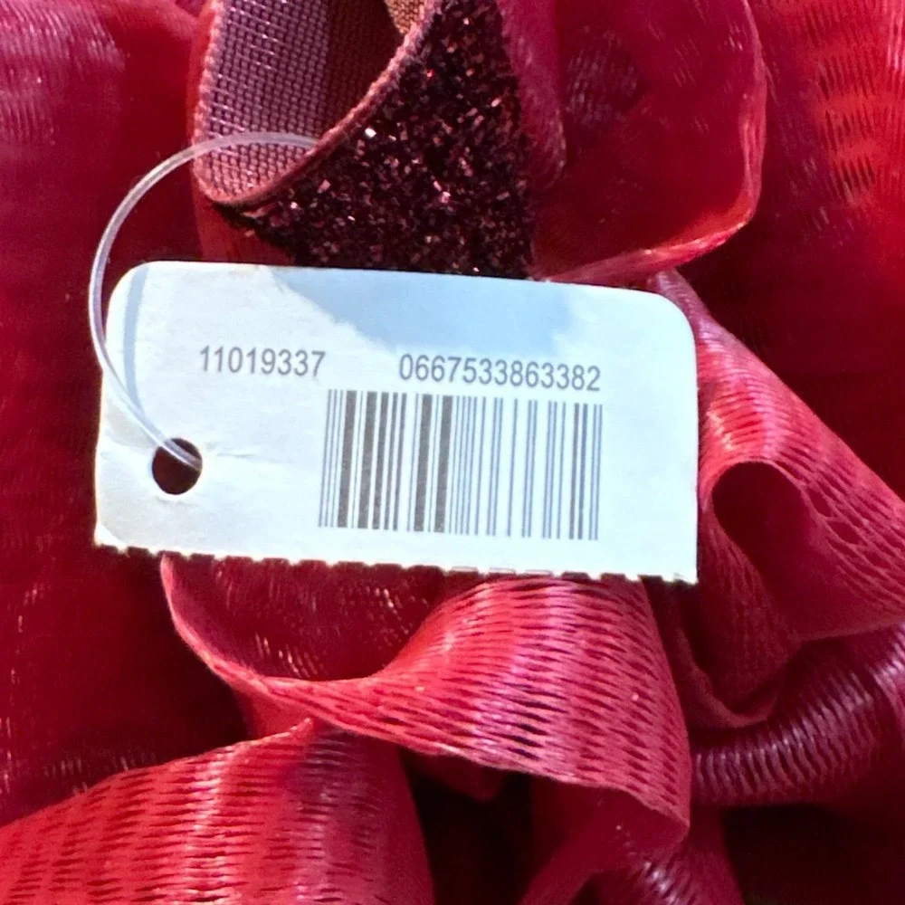 Vintage‎ Bath Body Works Large Red Mesh Bath Shower Pouf Loofah Glitter Accent